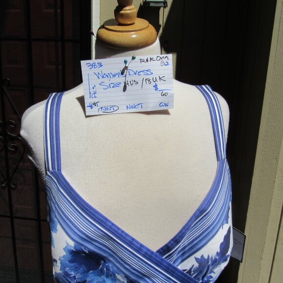 #383  NEW WOMEN'S FLORAL SUMMER DRESS BY R&K ORIGINALS  (SIZE 14US / 18UK) - Picture 2 of 5